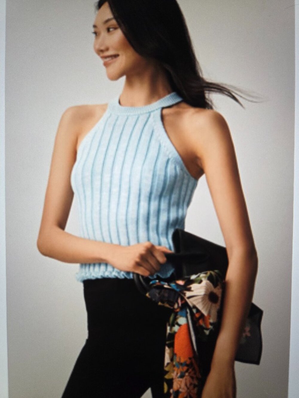 NWT Anthropologie Pilcro Halter ribbed sweater tank-L